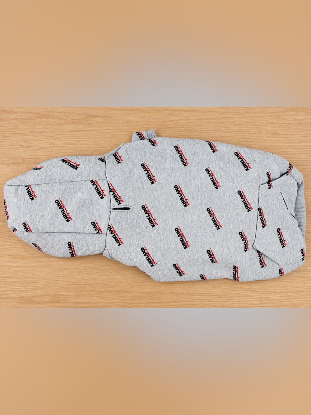 Kirkland Signature Dog Hoodie Large Grey Logo Print